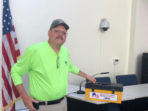 City of Long Branch Shop Steward George Hussey voting at the ratification meeting on 6/12/2019