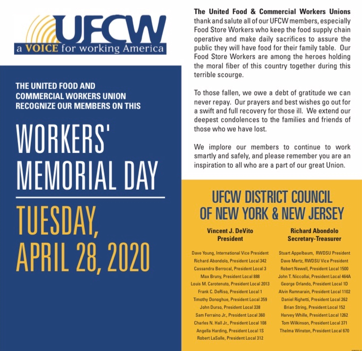 International Workers Memorial Day ad