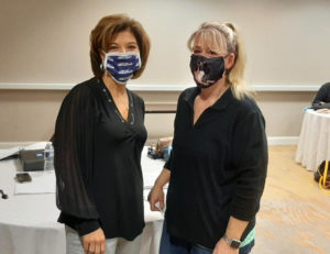 Lisa Sanders and a member attending the Acme (Meat) contract ratification on 9/16/2020.
