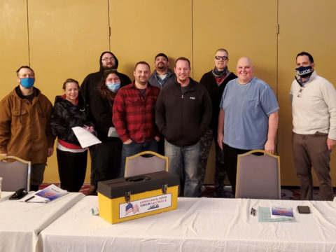 Members of Berks Packing at the contract ratification meeting on 11/30/21.
