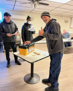 A member voting at the Barry Callebaut ratification meeting on 1/26/22.