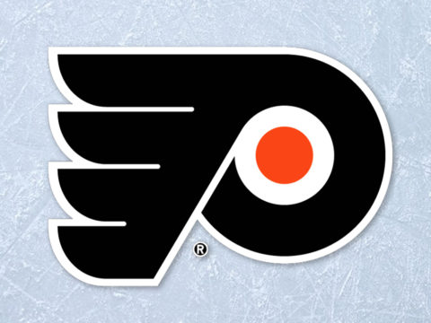 Flyers logo on hockey rink