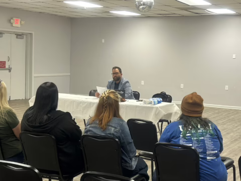 President Ross at a recent general membership meeting.