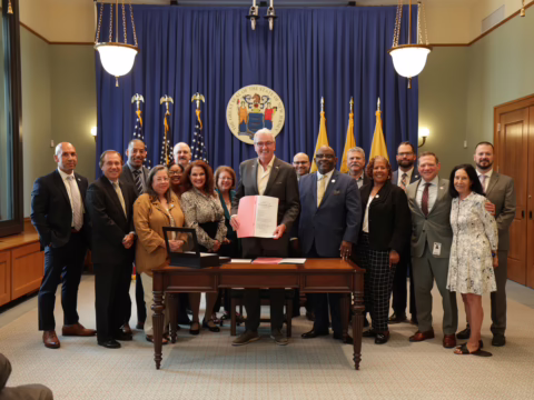 President Ross attending pro-labor bill signing, 2025.