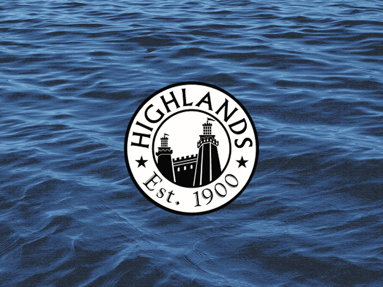 Borough of Highlands logo on an ocean background.