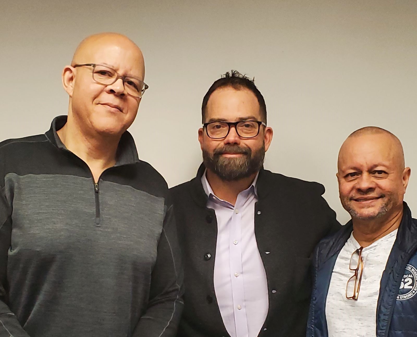 Union Representative Greg Torian, President Danny Ross, and Union Representative Jose Echevarria.