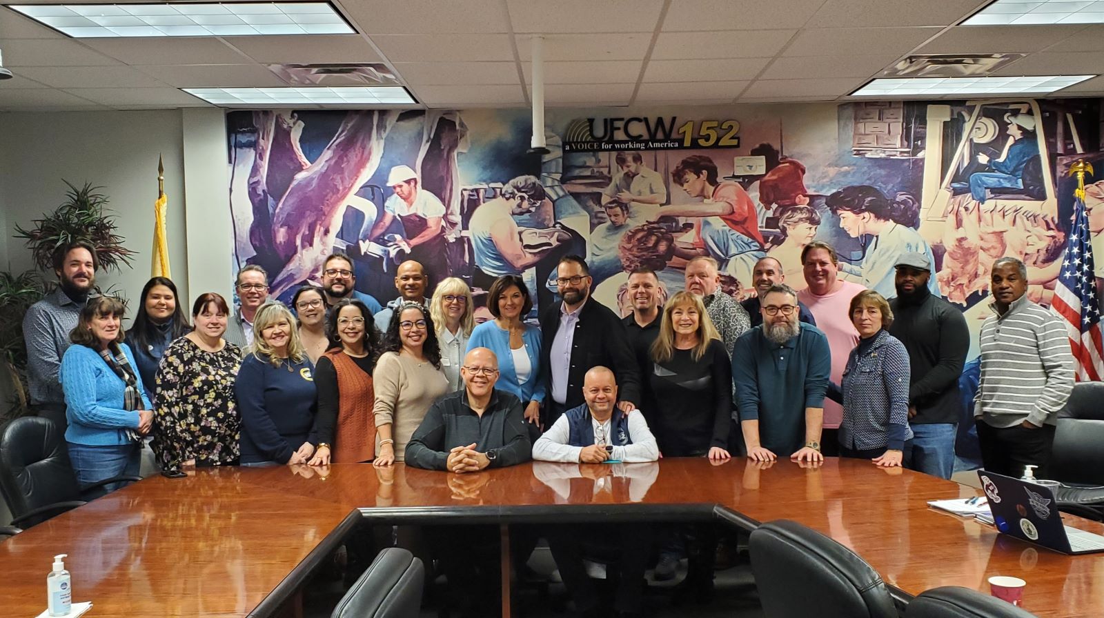 UFCW Local 152 staff with retirees Greg Torian and Jose Echevarria.